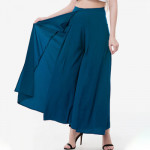 Women Blue Solid Loose Fit Solid Skirt Palazzo