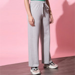 Women Grey Solid Straight-Fit Track Pant