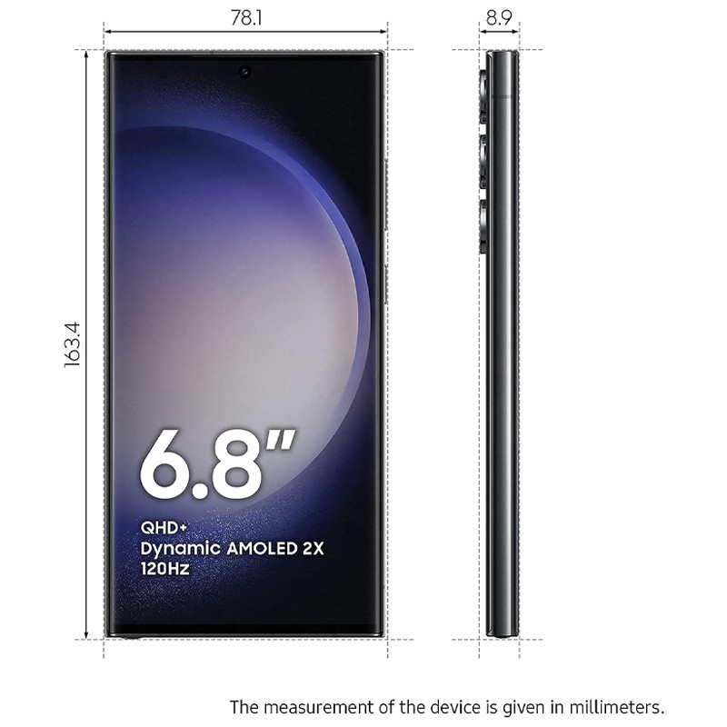 Samsung Galaxy S23 Ultra, 1TB, Phantom Black, UAE Version, 5G Mobile Phone, Dual SIM, Android Smartphone, 1 Year Manufacturer Warranty