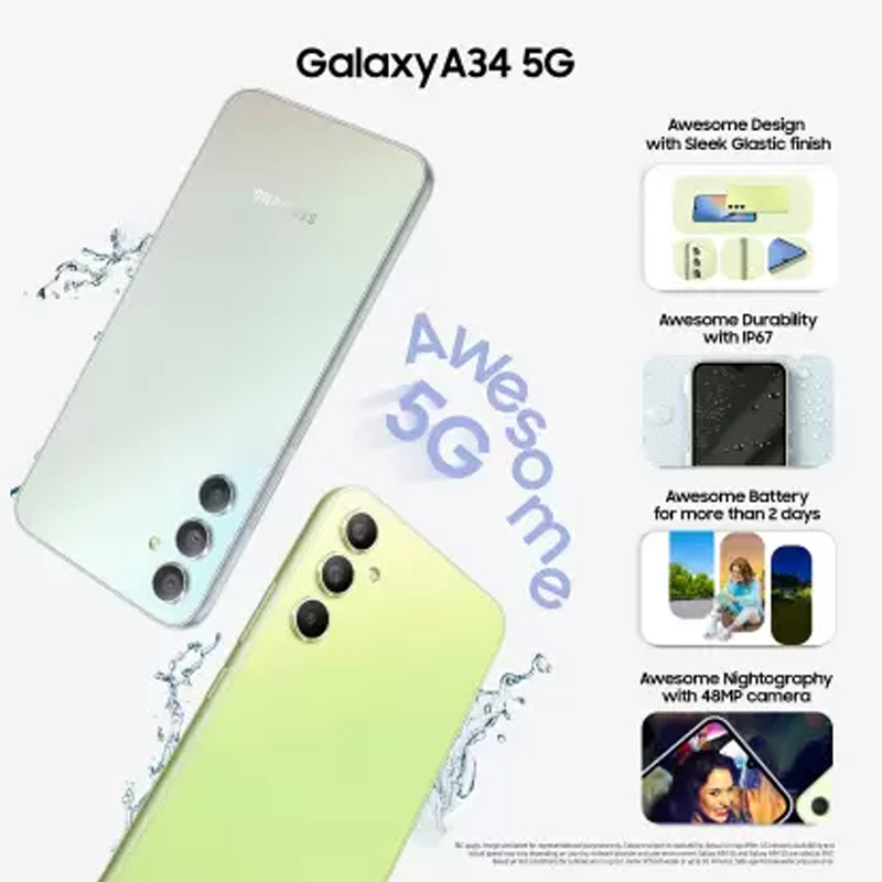 SAMSUNG Galaxy A34 5G (Awesome Lime, 256 GB)  (8 GB RAM)