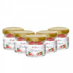 Set of 5 Red Strawberry Scented Minijar Candle