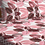Pink & Maroon Floral Printed Double King Bed Cover & 2 Pillow Covers
