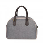 Unisex Grey Solid Tapestry Fabric Travel Duffle Bag