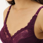 Burgundy Lace Non-Wired Non Padded Everyday Bra
