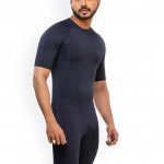 Men Navy Blue Solid Shorty Wetsuit